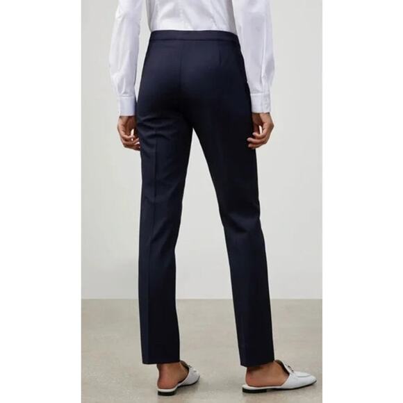 Lafayette 148 Wool Trouser Pants Straight Fit Navy Blue Size 10 - Picture 2 of 14